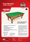 On Cue 7' Glenorchy Pool Table