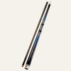 TJ two piece carbon fibre blue geometric patterned pool cue